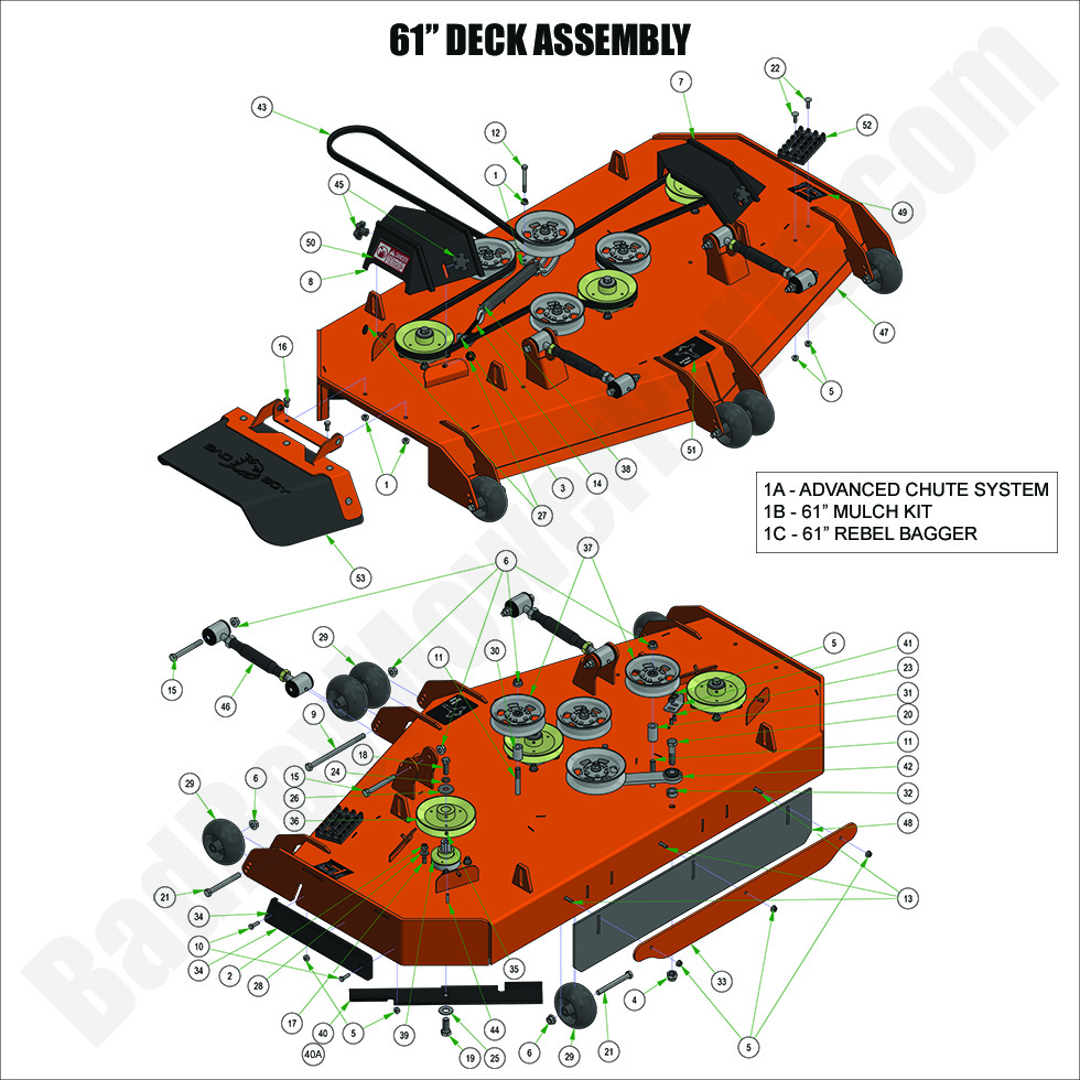 2024 Rebel & Rebel X 61" Deck Assembly